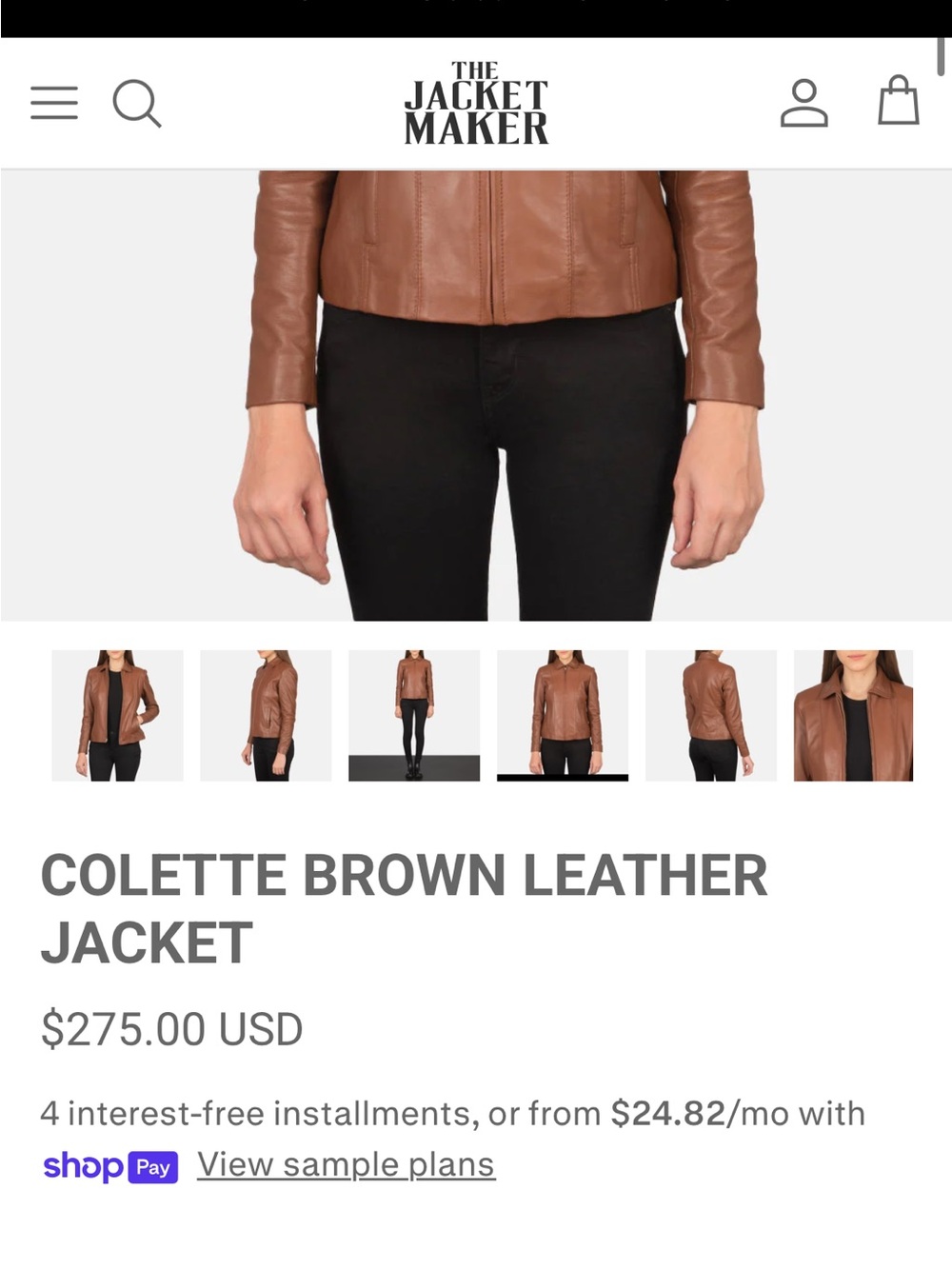 The Jacket Maker Colette Brown Genuine Leather Zip Front Jacket 2XL Lined - Picture 12 of 13